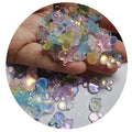 Fashion Laser Color Animals Resin Flatback Charms Kawaii Cat Rabbit Bear Heart Cabochon for Nails Art Diy Mobile Phone Decor