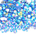 JUNAO Mixed Size Resin Rhinestones Non Hotfix 2mm 3mm 4mm 5mm 6mm Flatback Jelly Stones Transparent AB Crystal for Manicure