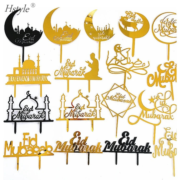 Mubarak Moon Acrylic Cake Topper Party Decor 2021 Ramadan Islamic Photo Prop Muslim Islam Celebration Eid Party PQA048