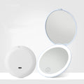 Gmgaic Folding LED Cosmetic Mirror Light Gift Compact Pocket Circular Beauty Double-Sided 2X Magnification Handheld Mirror