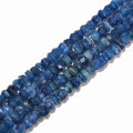 Dark Blue Kyanite Irregular Faceted Rondelle Gemstone Beads Size 3.5x5.5-4x6mm for Jewelry Making Natural Genuine Gemstone Beads