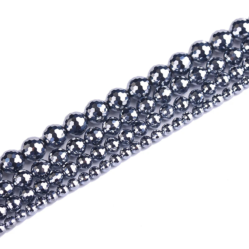 Wholesale Natural Gemstone Terahertz  Round Beads and 64 Facet 128 Facet Energy Healing Making Bracelet for Home Decoration