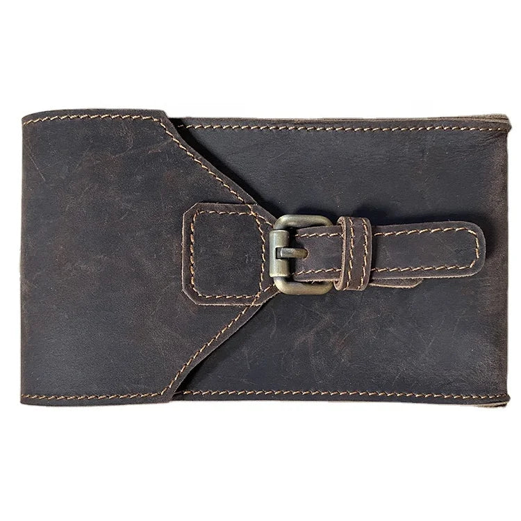 Fanny Pack Razor Tool Holster Genuine Leather Vintage Multi-Purpose Durable Fashion Button Closure All Seasons Portable Travel