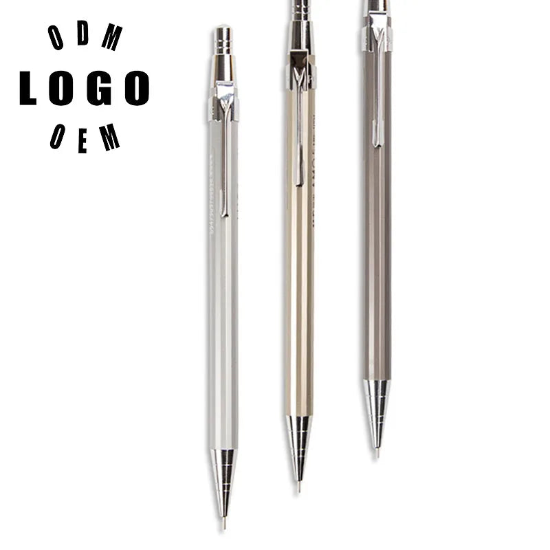 Slimline Smooth Metal Barrel 0.7mm/0.5mm Lead Automatic Drafting Mechanical Pencil Student 2b Thin Propelling Pencil