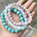 Custom 10mm 12mm Healing Crystal Energy Colorful Bead Bracelet Natural Semi-precious Stretch Beaded Bracelets With Logo
