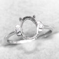 Sterling Silver 5*7/6*8/7*9/8*10/9*11/10*12mm Semi Mount Ring Frame Empty Blank S925 Setting Without Center Stone for DIY Inlay