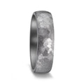 Alin Natural Grey Men Rings Jewelry Pure Tantalum With Zircon Ring Mixed Brushed Finish Tantalum Mens Wedding Bands