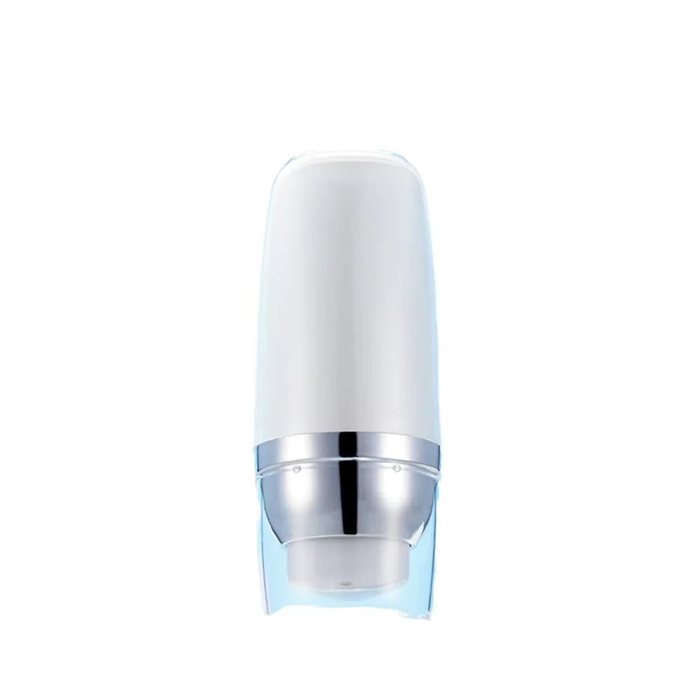 50ml White Oval Cosmetic Bottle with Gold Electroplated Cap Environmentally Friendly PE Hose for Sunscreen Isolation Cream
