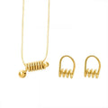 Multi Layer Stainless Steel Necklace Small Earrings Jewelry Sets