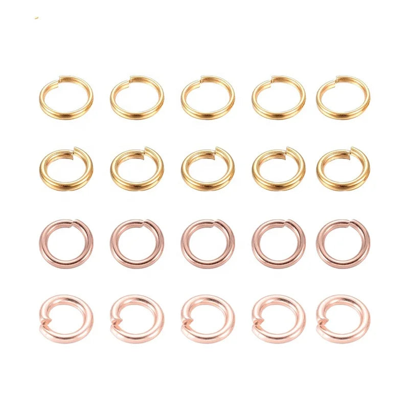 304 Stainless Steel Open Jump Rings 14k Gold Plated Rose Gold Open Ring Accessoires Jewelry Findings & Components
