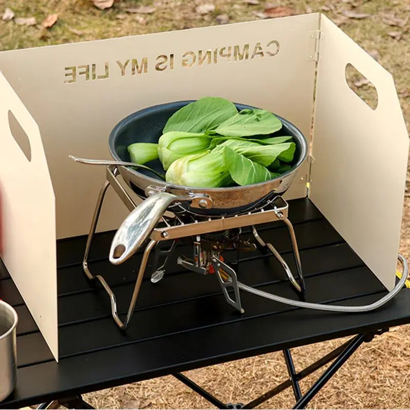 Portable Steel Outdoor Stove Windshield Lightweight Hollow Windscreen Camping Stove Windshield for Hiking