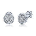 Beauty Women 925 Sterling Silver Round Shaped Ladies Jewelry Custom Zircon 5a 18k Gold Plated Women Party Casual Studs Earrings
