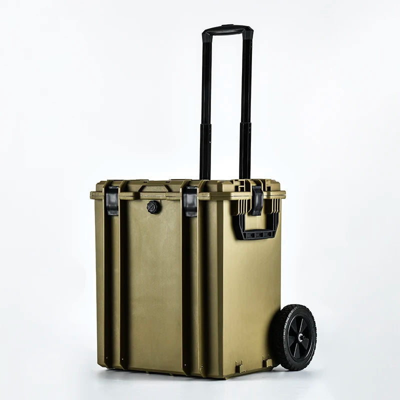 GLARY Hard Plastic Tool case Box With Wheels Rolling Portable Power Tool Travel case Box Rugged Empty Storage case for Tools