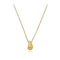 Stainless Steel 18K Gold Plated Water Drop Pendant Necklace No Fade
