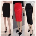 S-3XL Women Autumn Formal High Waist Pencil Skirt  Winter New Hot Fashion Female Casual OL Suit Black Red Skirts Bottoms