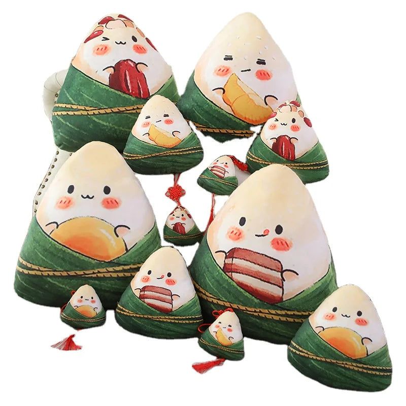 Best Sales Wholesale Custom Chinese Rice Dumpling Soft Plush Stuffed Toy Pillow PP Cotton Keychain Cute Fun for Animals Toys