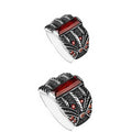 Azuris Turkish 925 Sterling Silver Men's Ring Ottoman Style Fashion Jewelry Natural Stone Black Color Model VALKH1395