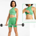 Wholesale RTS Nude Feeling Breathable Yoga Sets No Front Stitch Line Quick Dry Training Sets Womens Shorts Sets Workout