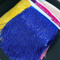 In Stock Colorful Tassel Fringe Trim Crystal Beaded Ribbon Fringe Tassels Trimming for Women Ballet Costumes Bodycon Dress Bags