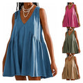 2025 Summer Bohemian Style High Waist Pleated Short Skirt Dress Elegant Casual Dress Summer Dresses Women