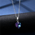 Ocean Heart Necklace Heart-shaped Crystal Clavicle Cross Necklace Love Peach Heart Sweater Chain Accessories 2023 New