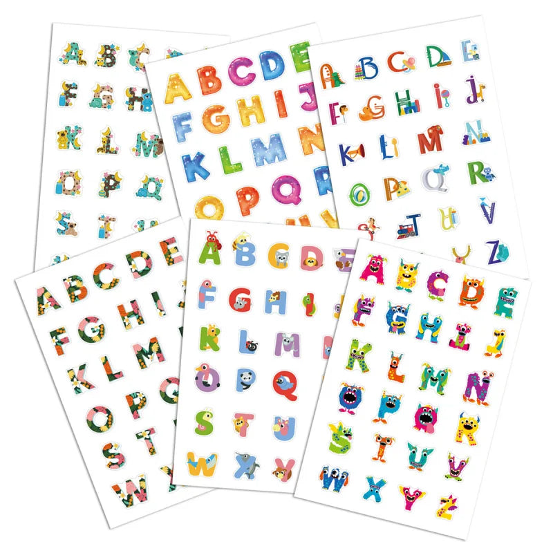 Letter Stickers for Kids Early Education English Alphabet Learning Decoration Sticker Waterproof Cartoon Cute Sticker Sheet