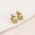 Minos Jewelry Trendy Minimalist Custom PVD 18K Gold Plated Hollow Small North Star Hoop Earrings Stainless Steel