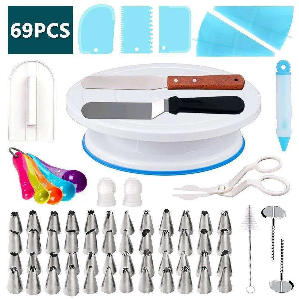 69pcs Wholesale Stainless Steel Russia Nozzle Cake Baking Icing Piping Tips Cake Decorating Pastry Nozzles Piping Tip Sets MegaBDM