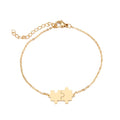 18k Gold Plated High Polish Trendy Best Selling Lover's Engagement Jewelry Custom Engraved Stainless Steel Jigsaw Bracelet