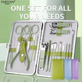 7/10/12/18 PCS Portable Manicure Set Stainless Steel Nail Clipper Kits Pedicure Nail Care Set With PU Case