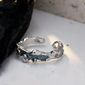 Jewelry Korean Custom Adjustable Ring Texture Enamel Wholesale Burst Feeling Design Enamel 925 Sterling Silver Rings for Girls