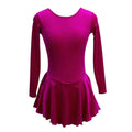 Girls Velvet Impact Color Figure Skating Dress Practise Ballroom Performance Wear for Women