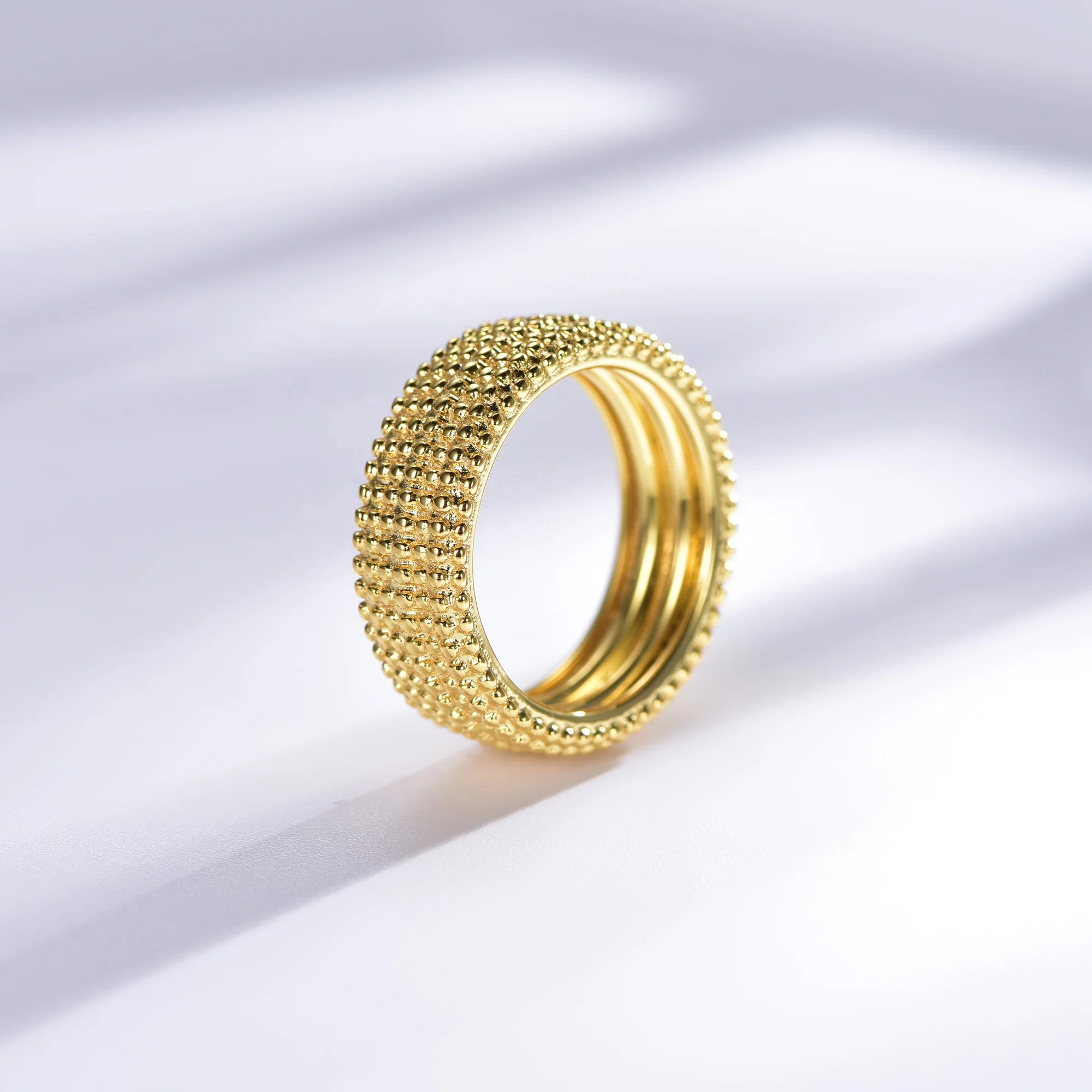 18k Gold Plated Sterling Silver Classic Wedding Party Women's Eternity Band Ring