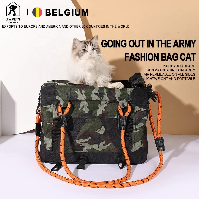 Two-Sided Entrance Zipper Pet Carrier Airline Approved Collapsible Travel Dog Crate Cat Bag Cotton Linen Leather Oxford MegaBDM