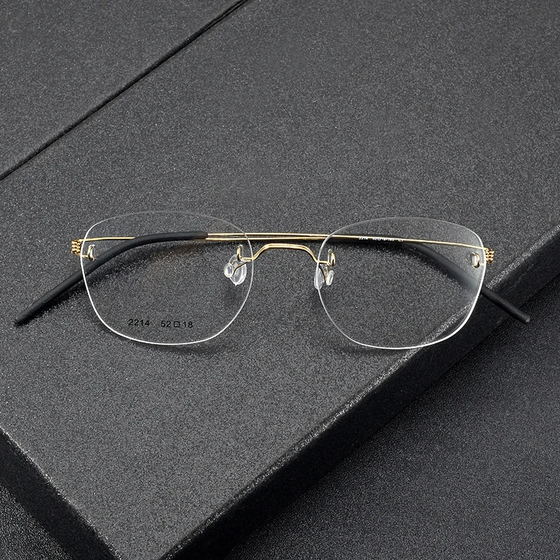 2214 Super Light Rimless Men Women Titanium Glasses Factory Outlet Optical Frames Wholesale Eyeglasses