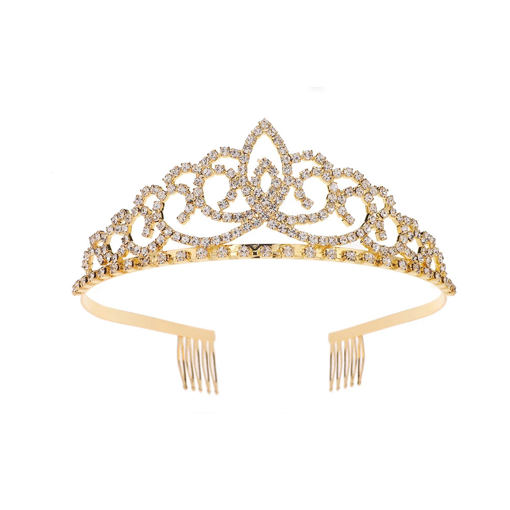 Birthday Party Princess Crown Jewelry Metal Comb Beautiful Crown Tiaras Headband