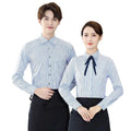 Unisex Striped Hotel Clothing Long-Sleeved Work Clothes for Baking Catering Western Restaurants Woven Waiter Waitress Uniforms