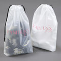 Wholesale Durable Waterproof  EVA Drawstring Bags Polyester Custom Logo Clear Frosted Plastic Packaging Bags for Garment
