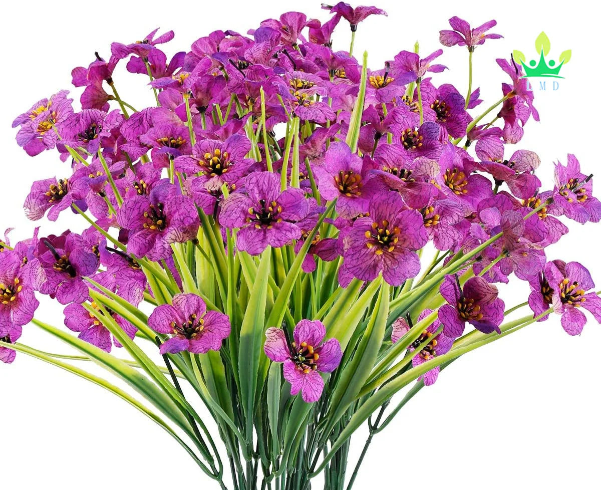 UV Resistant Artificial Flowers for Outdoor Decor No Fade Faux Plastic Plants for Garden Window Box for Thanksgiving New Year
