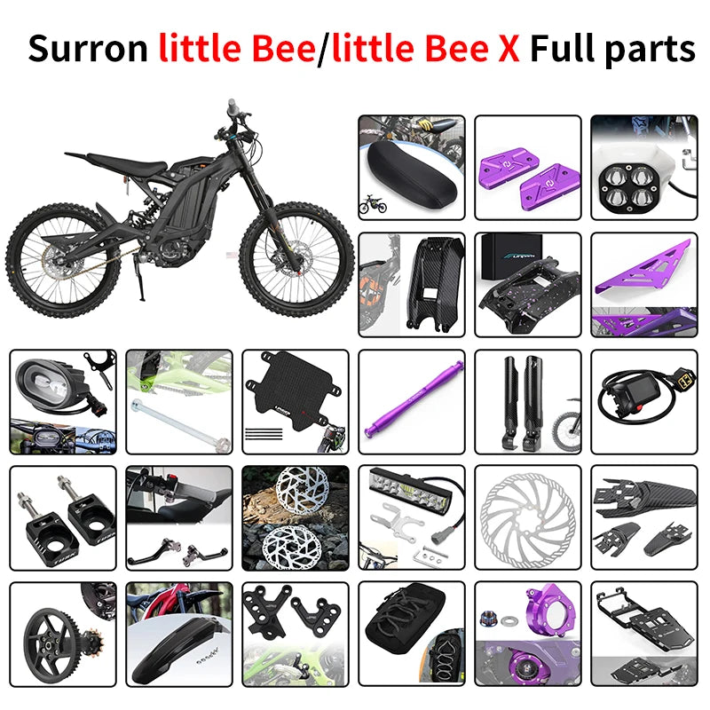 For Surron Light Bee X Battery 60V Bms Pink Ultra Foot Brake Kit Lock for Pegs Throttle to E Bike Connectroe 3 Pin White