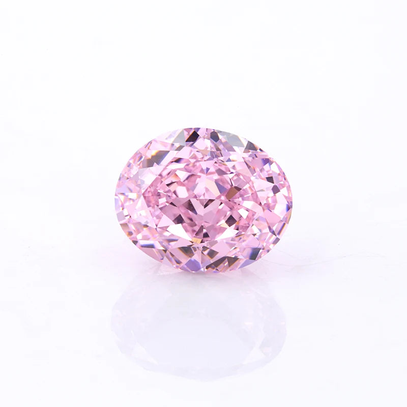 New Product Arrival High Carbon Diamond Oval Shape pink Cz Crushed Ice High Carbon Cubic Zirconia Stones