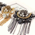 Premium Beaded Shoulder Accessory Party Wear DIY Fashion Rhinestone Sequin Brooch Badge Metal Plastic Shoulder Flower Garments