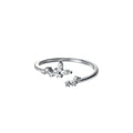 Classic Cute Design S925 Sterling Silver CZ Pave Leaf Finger Ring Women J8084