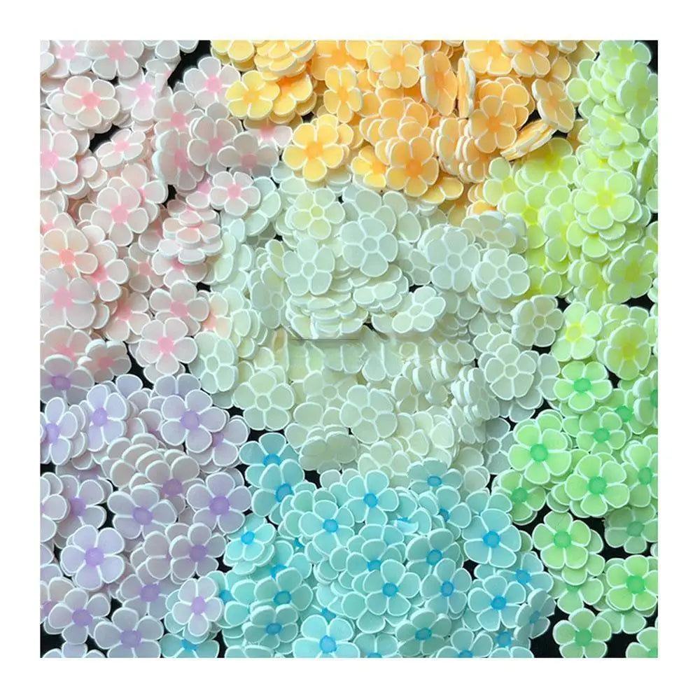 500g/Lot Colorful Daisy Flower Polymer Clay Slice Small Daisies Flowers Hot Soft Clay Sprinkles Manicure Decorations