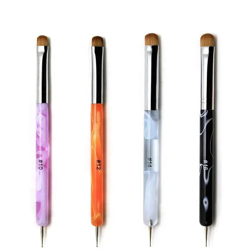 Custom Double Head Dotting #10 # 12 #14 #16 Acrylic Handle Nylon Hair French Nail Art Brush