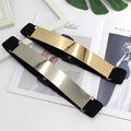 Feminine Skirts Metal Belt Adornment Dress Elasticized Waistband Versatile Waist Stretch  Metal Belt