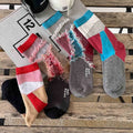 Wholesale 2024 New Trending Patchwork Socks Women Fashion Designer Distressed Reversible Crew Socks