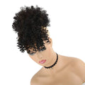 Curly Ponytail Wigs for Black Women Hair Balls for Girls Hair Clip in Bangs Afro High Puff Bun Hair Pieces for Women Synthetic