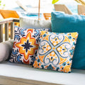 New Patio Waterproof Bohemian Floral Geometric Custom Printed Outdoor Hotel Use Decor Cushion Cover Pillowcase