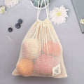 Reusable Organic Cotton Mesh Produce Bags for Soap Packaging Drawstring Natural Mesh Soap Saver Pouch